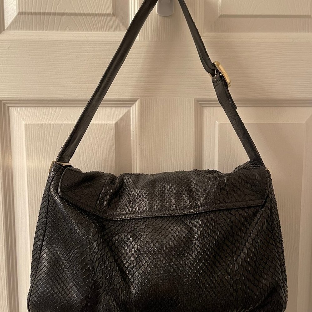 Gucci Leather Python Flap Handbag - Picture 5 of 12